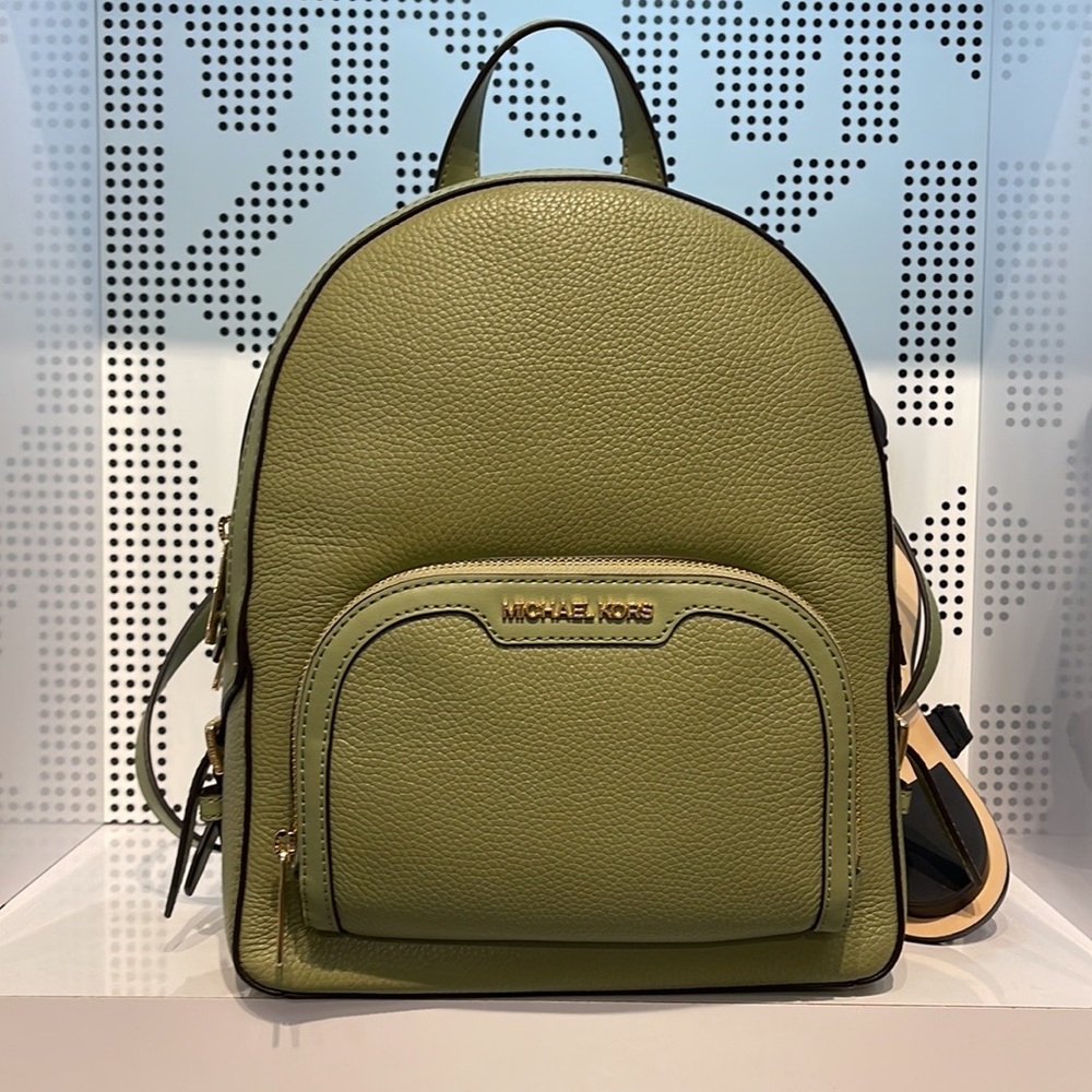 Michael Kors Jaycee Medium Logo Backpack 
Light Sage - Picture 8 of 16